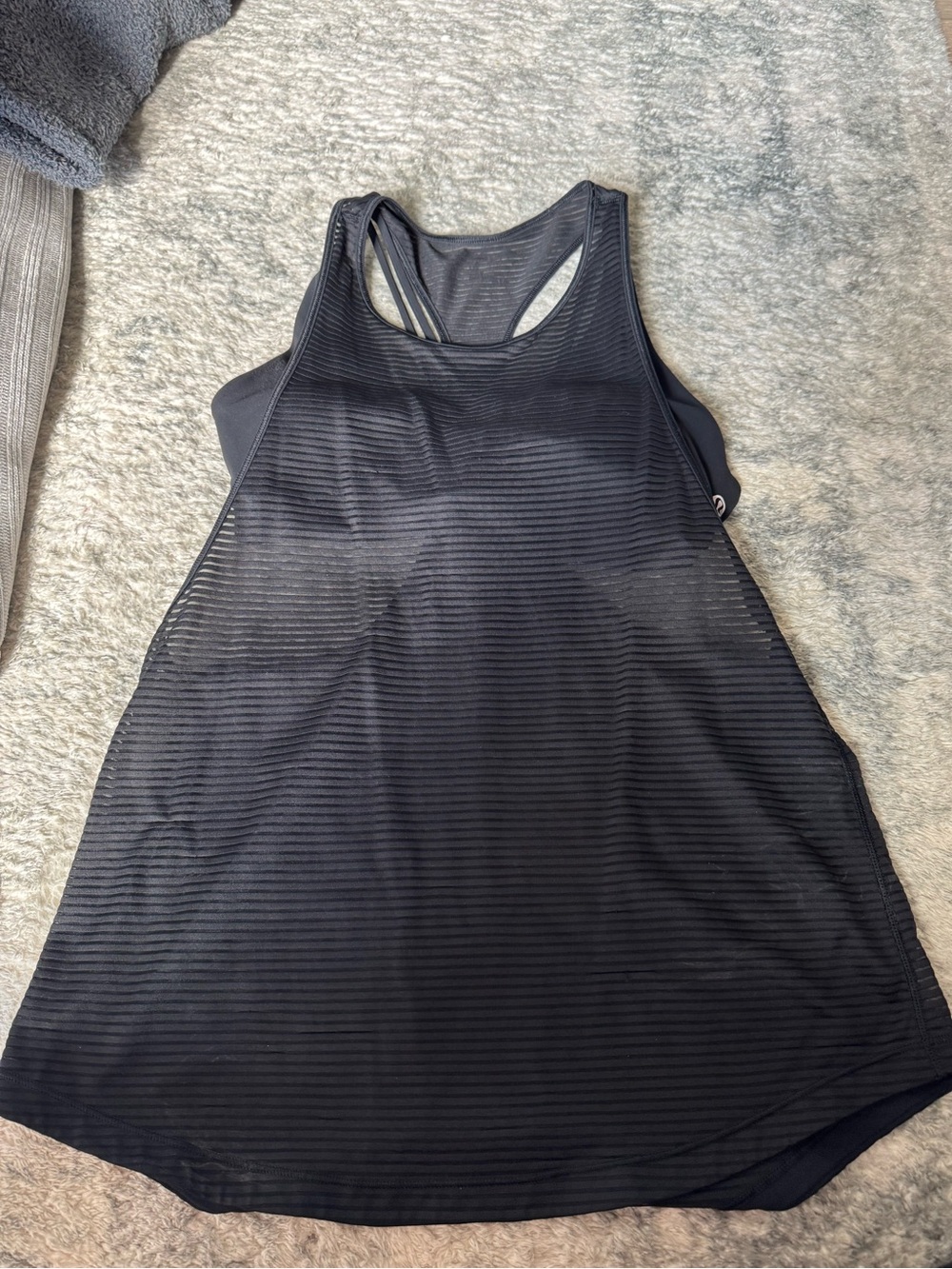 lululemon athletica Black Striped Racerback Tank